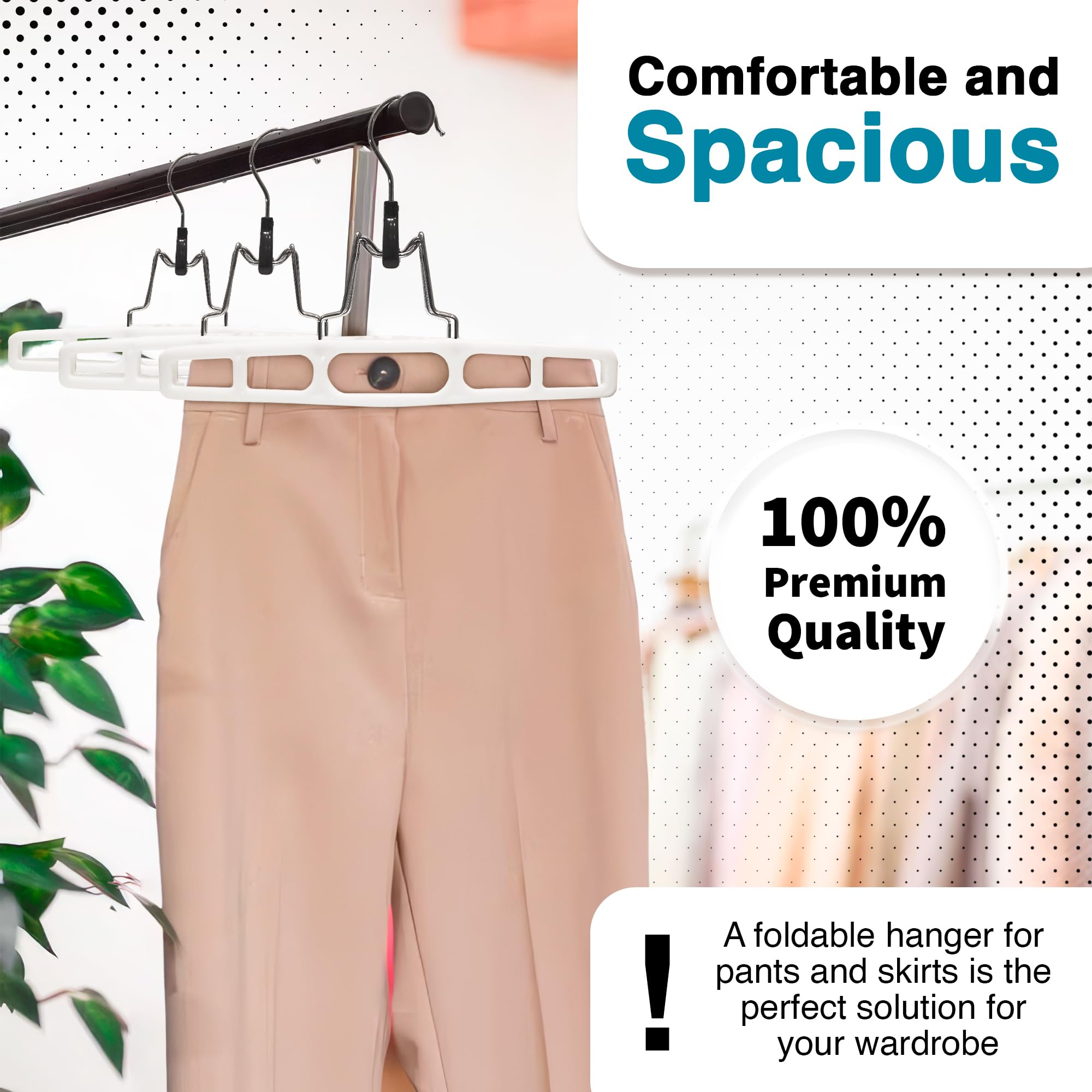 Deilsy 10 Pack Pants Hangers Skirt Hangers - Space Saving Pant Hangers With Locking Hook - Versatile Skirt Hangers For Closet Or